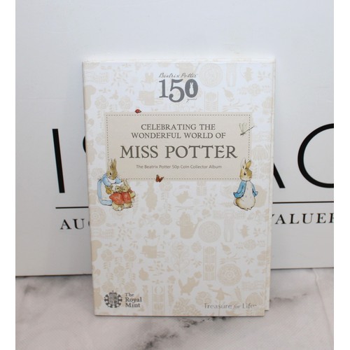 414 - 2016 The Beatrix Potter 50p Coin Collector Album Miss Potter Full Set