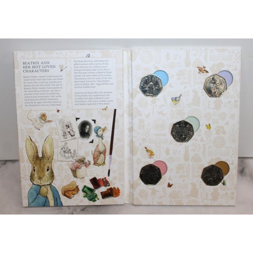 414 - 2016 The Beatrix Potter 50p Coin Collector Album Miss Potter Full Set