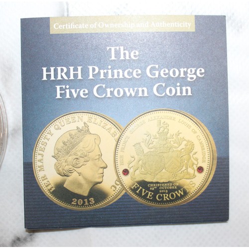 416 - Boxed The Bradford Exchange The HRH Prince George Five Crown Coin