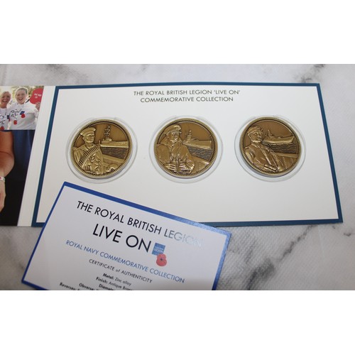 419 - 3 x The Royal British Legion LIVE ON Commemorative Collection