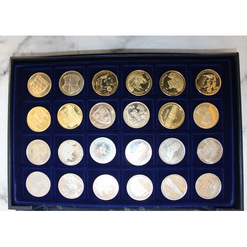 421 - Case Containing Mixed Commemorative Coins/Medals & Empty Trays