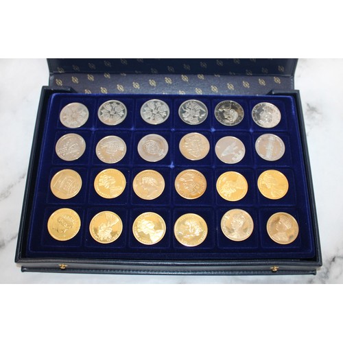 421 - Case Containing Mixed Commemorative Coins/Medals & Empty Trays