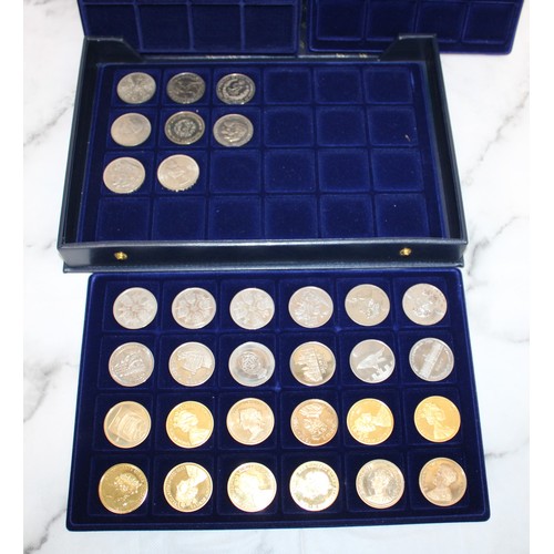 421 - Case Containing Mixed Commemorative Coins/Medals & Empty Trays