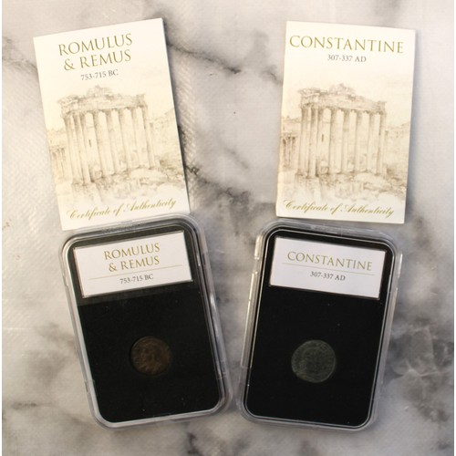 434 - 2 x Roman Coin Slabs