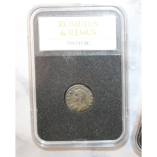 434 - 2 x Roman Coin Slabs