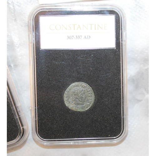 434 - 2 x Roman Coin Slabs