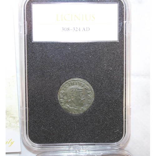 455 - Two Roman Coin Slabs