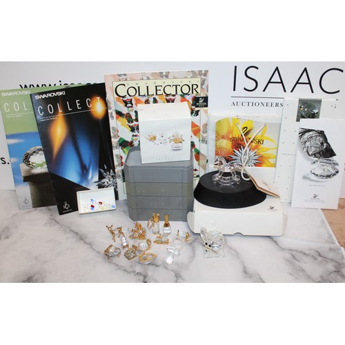 179 - Selection Of Swarovski Crystal Items Unboxed Various Conditions Inc-Empty Boxes/Containers/Plinth/Et... 