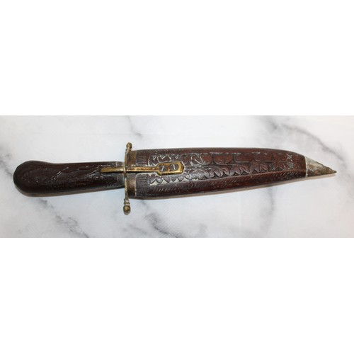 181 - A Cavalry Sword & A Indian Carved Wood Handle & Sheath Knife
ID To Be Seen On Collection Over 18 
CO... 