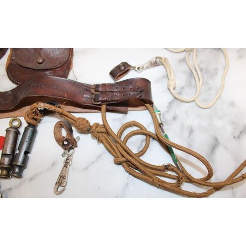 188 - Quantity Of Scout Equipment Who Belonged To Albert Goodall Inc-Badges/Whistles/Rope/Teapot/Knifes/Le... 