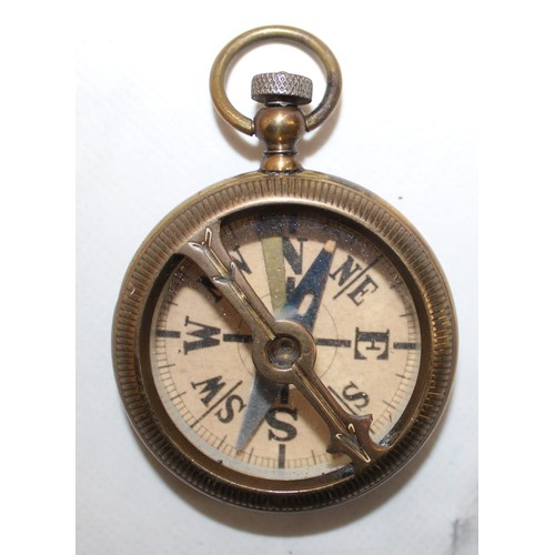 191 - Dated 1974 Brass Pocket Compass