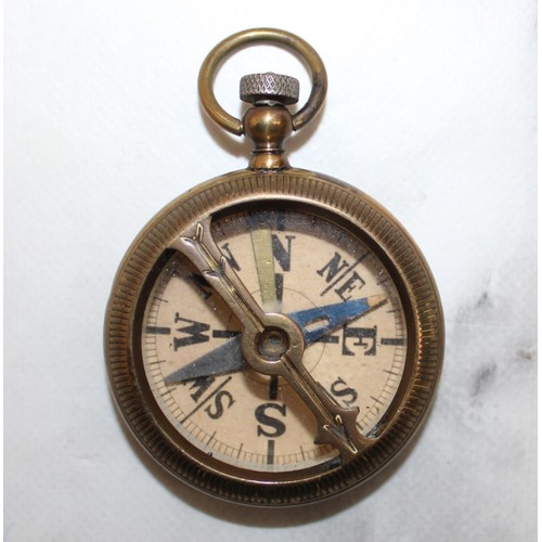 191 - Dated 1974 Brass Pocket Compass