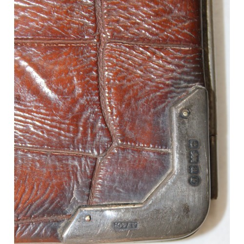 612 - Silver Mounted Leather Wallet Card Case