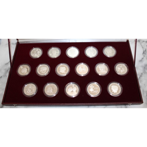 614 - 1981 Cased Royal Marriage Coin Collection ( 16 Silver Proof 1oz Coins)