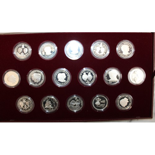 614 - 1981 Cased Royal Marriage Coin Collection ( 16 Silver Proof 1oz Coins)