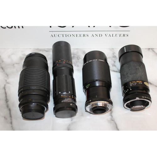 251 - 4 Mixed Camera Lenses - All As Found