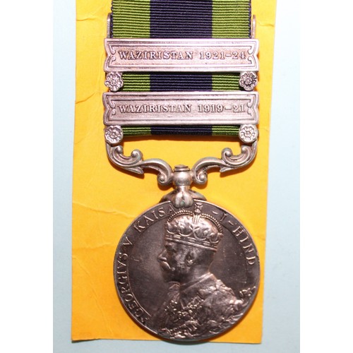 581 - Indian General Service Medal with 2 Bars - Awarded to GNR H C KENT RGA