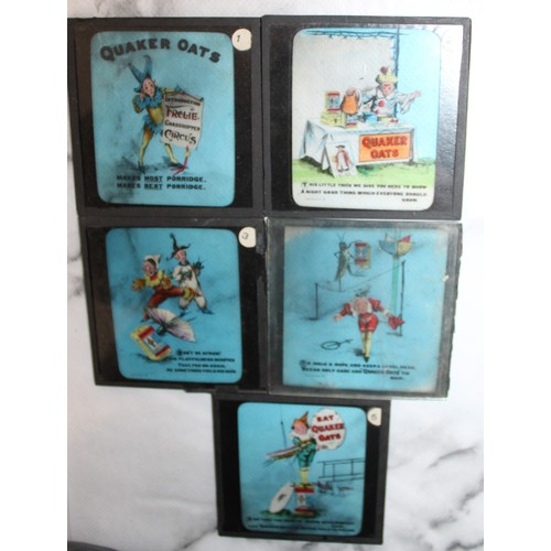 35 - Quantity Of Vintage Colored Lantern Slides Some Boxed Inc- Foolish Bird & Artful Hedgehog FULL SET/D... 