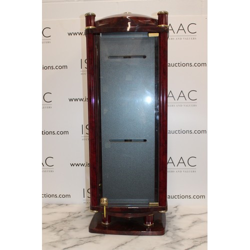 41 - Large Rotating Glass Fronted Lockable Display Case with Key - Height is 91cm approx x 32cm 

Collect... 