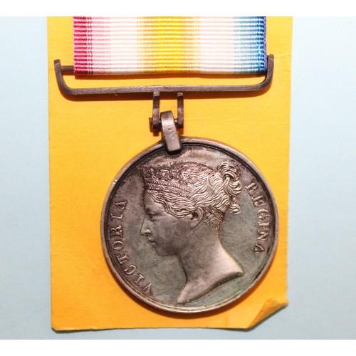 592 - 1843 Scinde Medal with Ribbon - Awarded to Richard Warner - 22nd Regiment