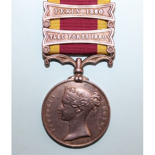 593 - 1842 China War Medal with 2 Bars - Awarded to Wm Lambert 1st Bn , 2nd Regt