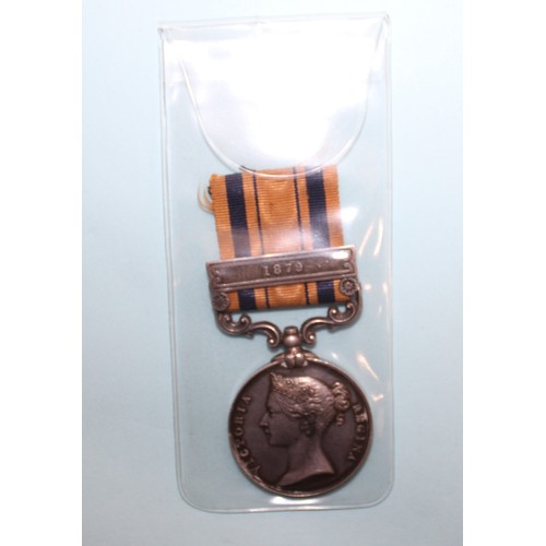 594 - South Africa Medal with 1879 Bar - Awarded to 3075 PTE J NIXEY 3/60TH FOOT