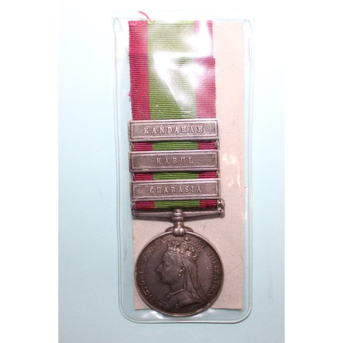 601 - 1881 Afghanistan Medal with 3 Bars - Awarded to 2759 PTE A ANDERSON 92ND HIGH R S