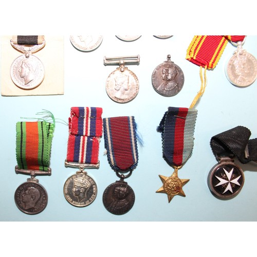 634 - British Miniature Medals - Includes Coronation and Jubilee - As Found