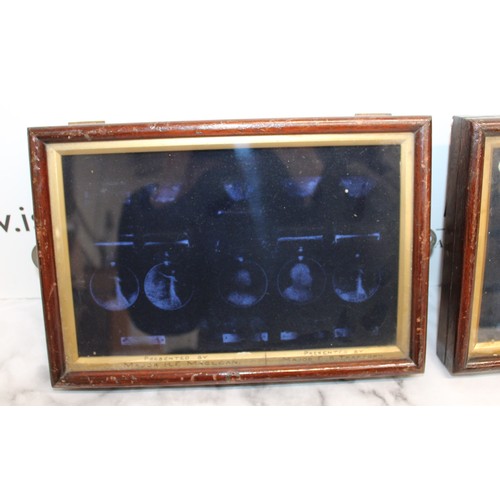 65 - 2 x Wooden Glass Fronted  Wall Cases Largest Length 42.5 cm
Collection Only