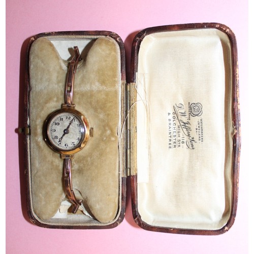 859 - Antique Stamped 15. 625 Watch Case & Stamped 9ct Strap Total Weight 13.05g Boxed
Untested