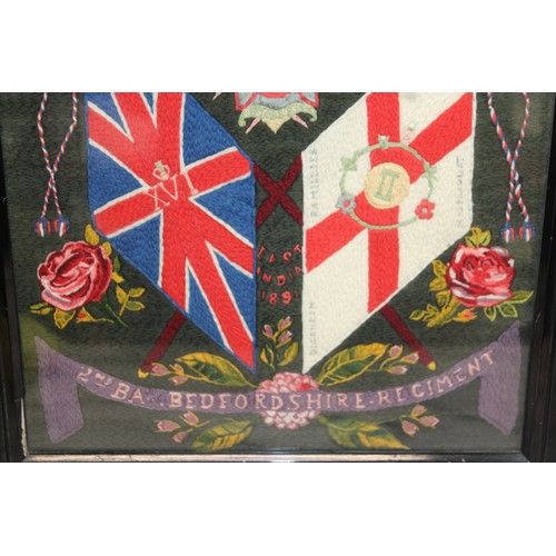 547 - Framed 2nd Battalion Bedfordshire Regiment Decorative Piece - Frame Measures 46cm x 46cm - Collectio... 