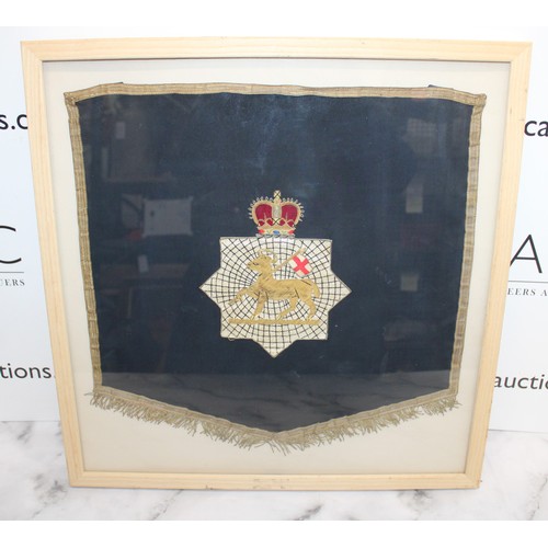 548 - Framed Military Regimental Flag - Frame Measures 53cm x 53cm - Collection Only