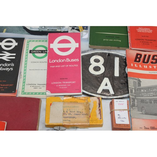 26 - A Collection Of Bus memorabilia Including Maps Of London Underground, Books, Tickets, Photos And Oth... 