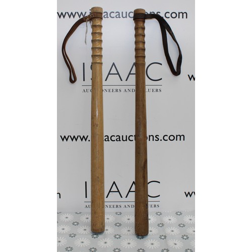 284 - 2 x Wooden Police Truncheons Length 61cm