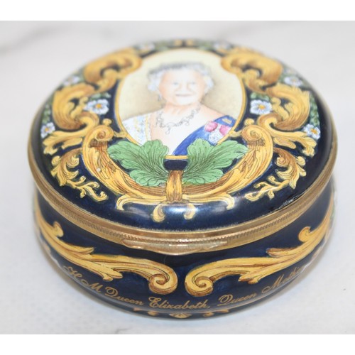 247 - Crummies Enameled Pot Hand Painted Limited Edition 1/250 To Celebrate The Life Of H. M Queen Elizabe... 