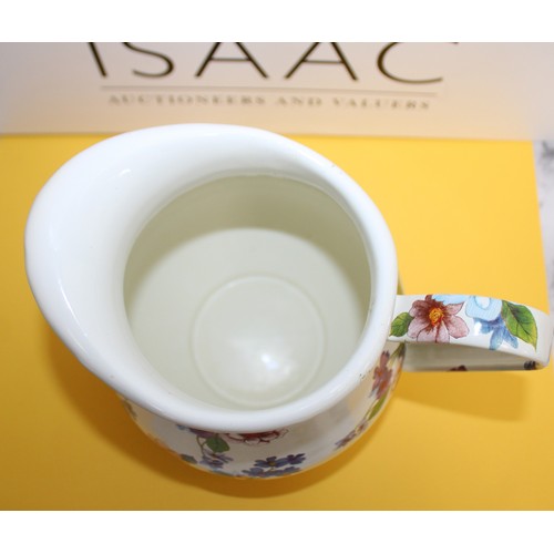 248 - Mackenzie Childs Flower Market Pitcher Made Of Hand-Glazed Steel With Hand-Applied Botanical Transfe... 
