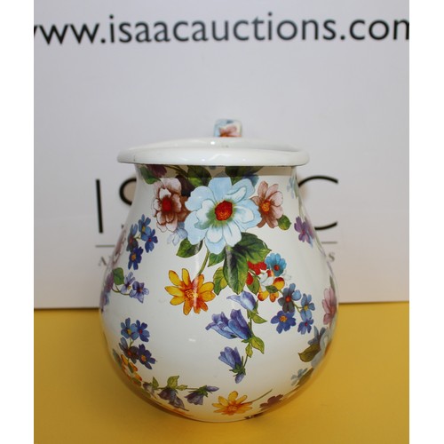 248 - Mackenzie Childs Flower Market Pitcher Made Of Hand-Glazed Steel With Hand-Applied Botanical Transfe... 