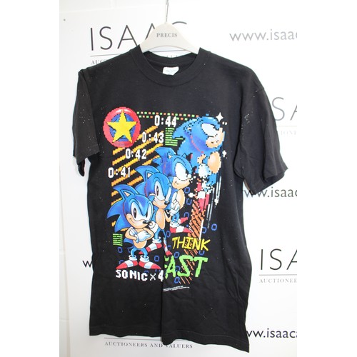 251 - SONIC The Hedgehog 2 PROMOTIONAL Clothing Inc Two x T-Shirts Size Small & Medium/Coat Size 30/32
