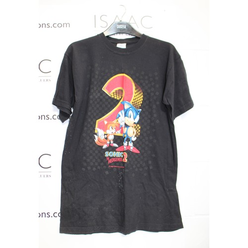 251 - SONIC The Hedgehog 2 PROMOTIONAL Clothing Inc Two x T-Shirts Size Small & Medium/Coat Size 30/32