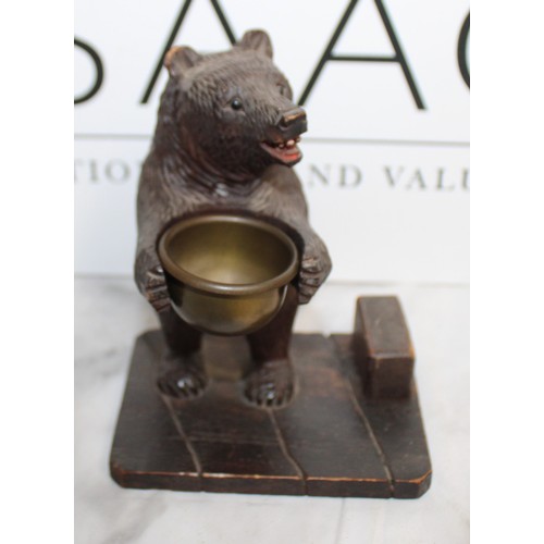 292 - Antique Black Forest Bear Smokers Companion
Height 13cm