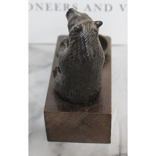 295 - Antique Black Forest Bear Smokers Companion Height 11cm