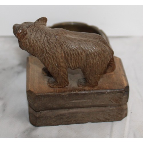 296 - Antique Black Forest Bear Smokers Companion Height 8cm