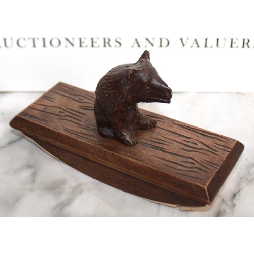299 - Antique Black Forest Bear Ink Blotter Dimensions 9cm x 15cm