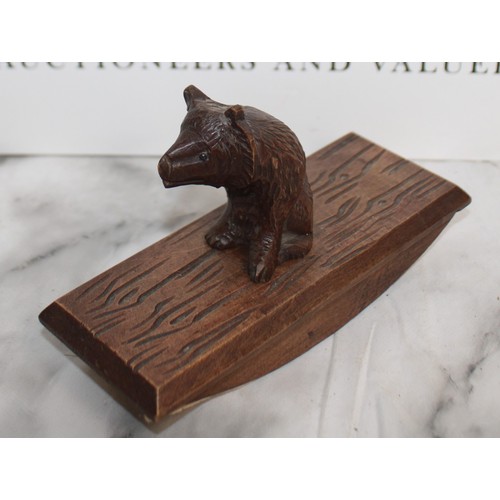 299 - Antique Black Forest Bear Ink Blotter Dimensions 9cm x 15cm