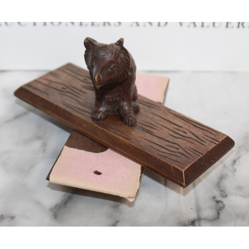 299 - Antique Black Forest Bear Ink Blotter Dimensions 9cm x 15cm
