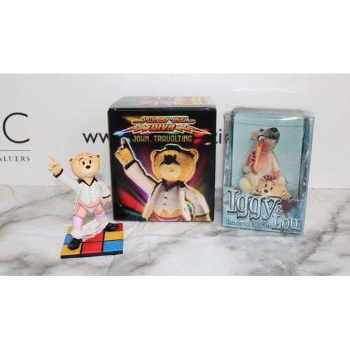 258 - WARNING ADULT CONTENT 2 x Boxed -BAD TASTE BEARS- By Peter Underhill Inc: John Travolting And Iggy &... 
