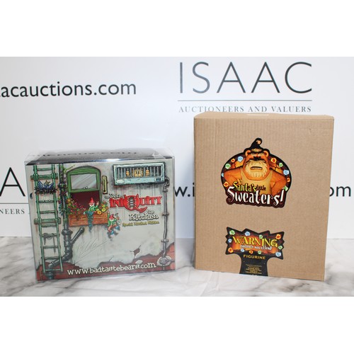 265 - WARNING ADULT CONTENT 2 x Boxed BAD TASTE BEARS By Peter Underhill Inc: Santa's Little Sweaters! And... 