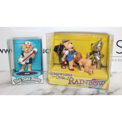 266 - WARNING ADULT CONTENT 2 x Boxed BAD TASTE BEARS By Peter Underhill Inc: Dorothy 'Somewhere Bent Over... 