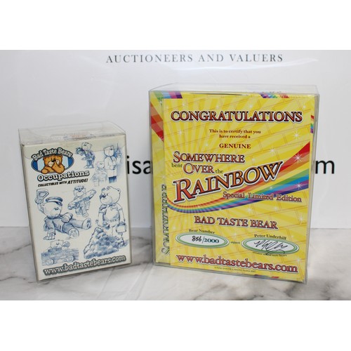 266 - WARNING ADULT CONTENT 2 x Boxed BAD TASTE BEARS By Peter Underhill Inc: Dorothy 'Somewhere Bent Over... 