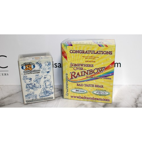 266 - WARNING ADULT CONTENT 2 x Boxed BAD TASTE BEARS By Peter Underhill Inc: Dorothy 'Somewhere Bent Over... 
